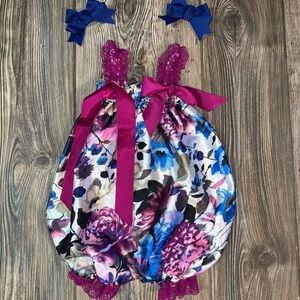 Royal Gem Floral Romper